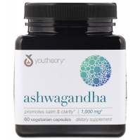 Ашваганда, 1,000 mg, 60 вегетарианских капсулYouTheory 