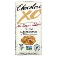 Натуральный шоколад, без сахара, соленое миндальное масло в 60% темном шоколаде, Chocolove  90 граммChocolove 