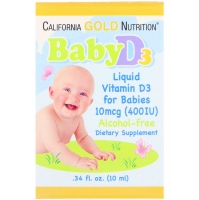 Витамин D3, детские капли 10 млCalifornia Gold Nutrition 