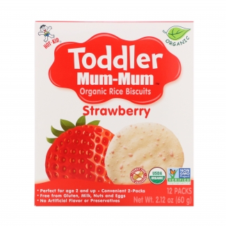 Органическое рисовое печенье Toddler Mum-Mum, клубника 60 грамм фото №1