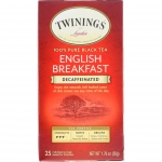 Twinings, 100% чистый черный чай, английский завтрак, без кофеина, 25 чайных пакетиков