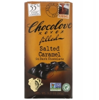 Шоколад соленая карамель с шоколадной начинкой в темном шоколаде, 55% какао, 90 грамм