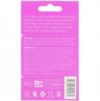 Маска для лица c маруловым маслом и фиолетовой глиной, мгновенный лифтинг и укрепление (8 г) Andalou Naturals фото №2