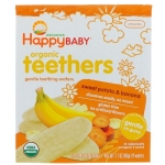 Organic Teethers, вафли для мягкого прорезывания зубов у малышей, батат и банан, 12 пакетиков по 4 грамма