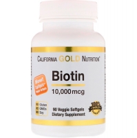Биотин Biotin, 10000 мкг 90 вегетарианских капсулCalifornia Gold Nutrition 