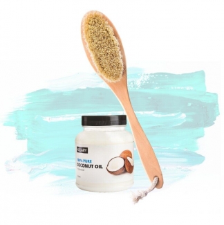 Натуральная щетка для сухого массажа + Рафинированное кокосовое масло Hillary 100% Pure Coconut Oil, 100 мл HILLARY фото №2