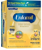 Infant Formula Детская жидкая молочная смесь с железом для детей от 0 до 12 месяцев, (24 бутылочки по 237мл)Enfamil  
