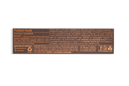 Luxury chocolate toothpaste with rennow, зубная паста с экстрактом какао-бобов, без фтора 96,4 грамм Theodent фото №2