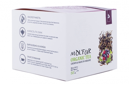 Чай карпатский кипрейный с ягодами малины, черники, брусники. Органик. 50г Molfar фото №2