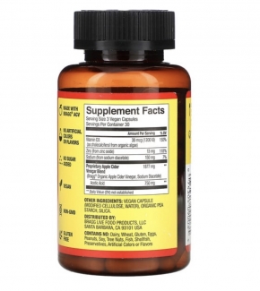 Органический яблочный уксус в капсулах ( 90 шт)  Bragg фото №2