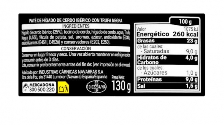 Печеночный паштет с трюфелем 130грм Hacendado фото №2