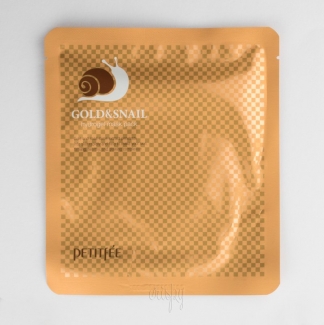 Гидрогелевая маска с коллоидным золотом и улиточным муцином Petitfee фото №2